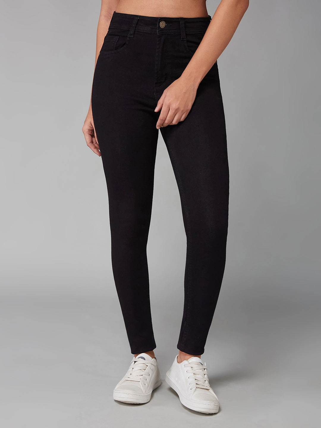 CHASEstretch? Women's Black Slim-Fit High-Rise Acid Wash Stretchable Denim Jeans Vintage Lover Teen Outfit True Comfort