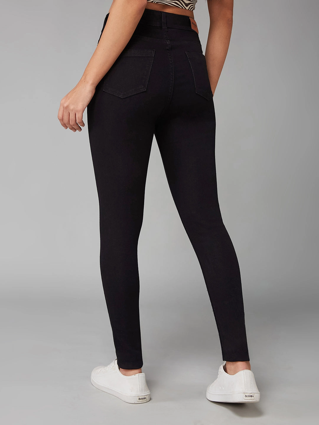 CHASEstretch? Women's Black Slim-Fit High-Rise Acid Wash Stretchable Denim Jeans Brunch Outfit Trend Setter