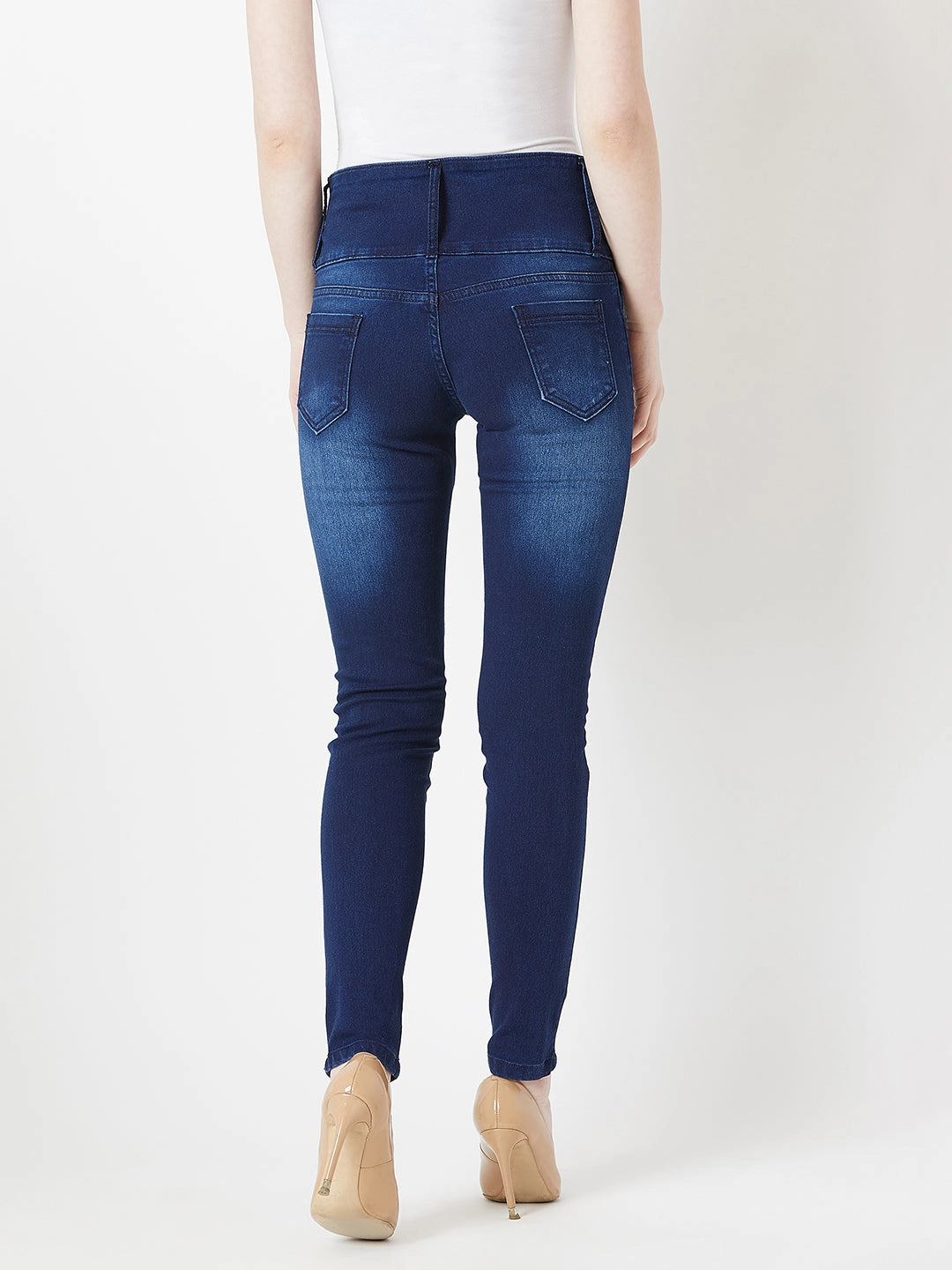 Shopping Day Adult Fashion Athlete Fit CHASEstretch? Women's Navy-Blue Skinny-Fit High-Rise Stretchable High-Rise Denim Jeans