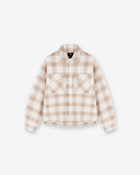 Waffle Flannel Shirt - Mid Brown Soft Texture