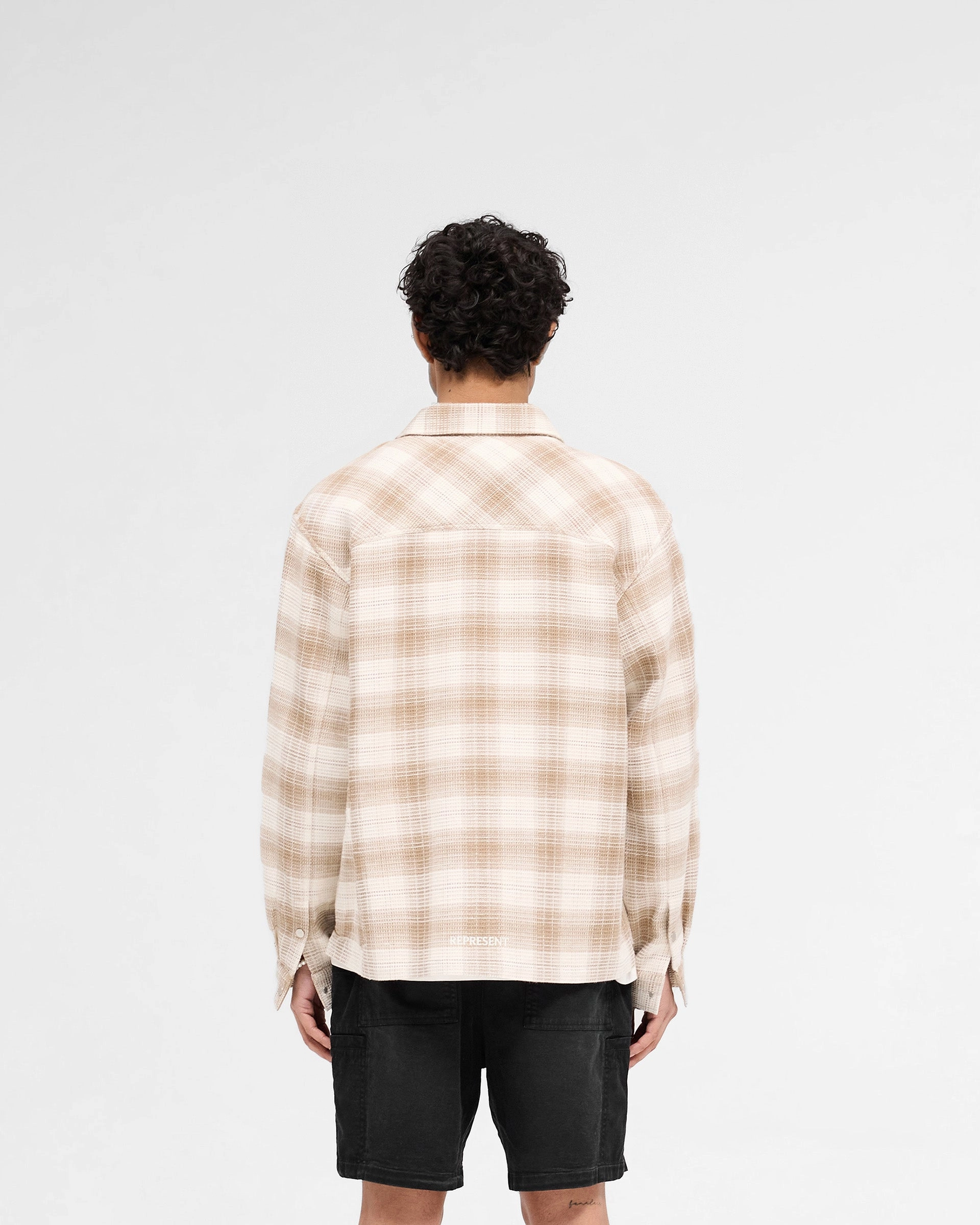 Minimalist Fit Waffle Flannel Shirt - Mid Brown