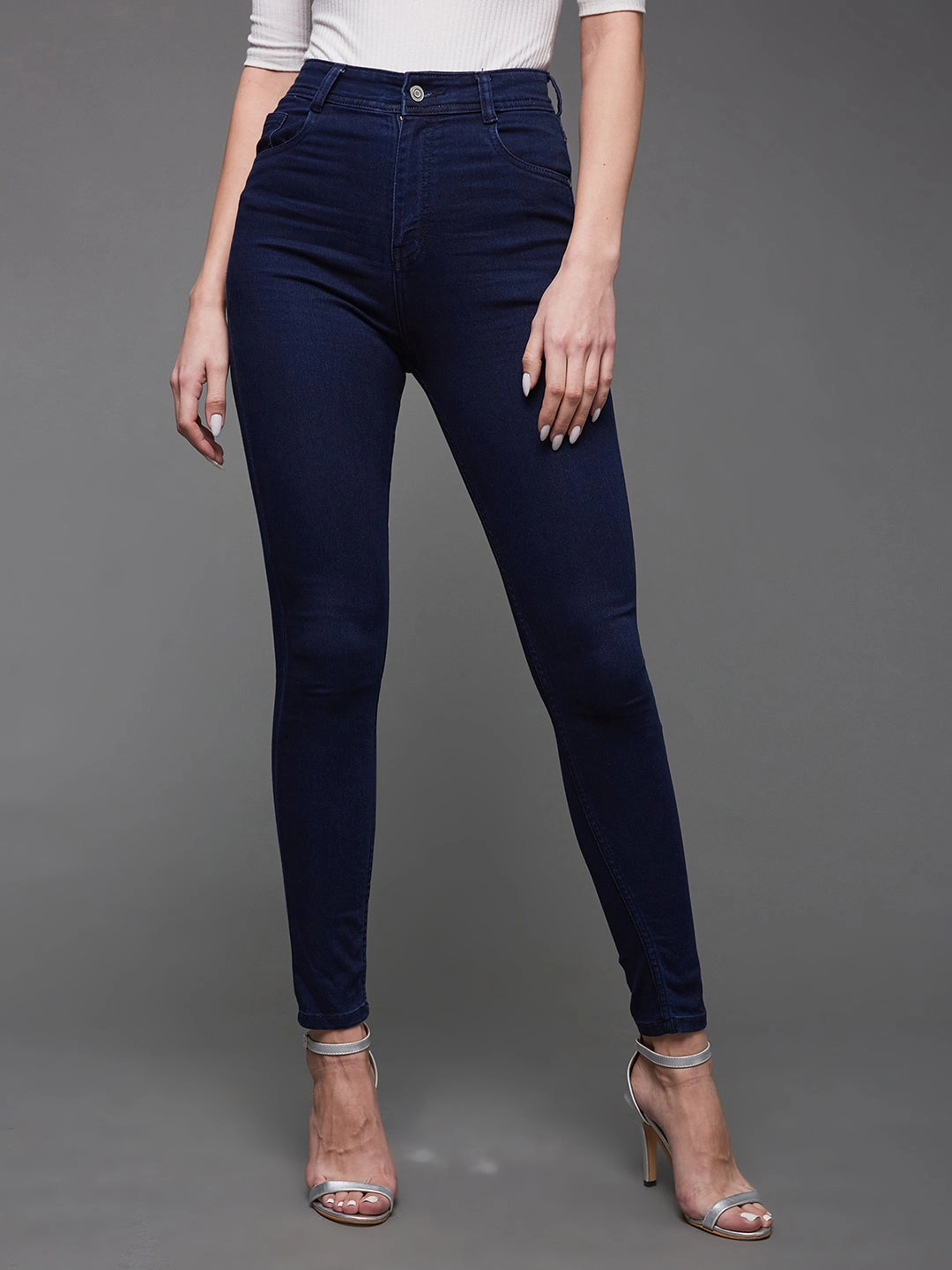 Active Touch CHASEstretch? Navy-Blue Skinny-Fit High-Rise Denim Jeans
