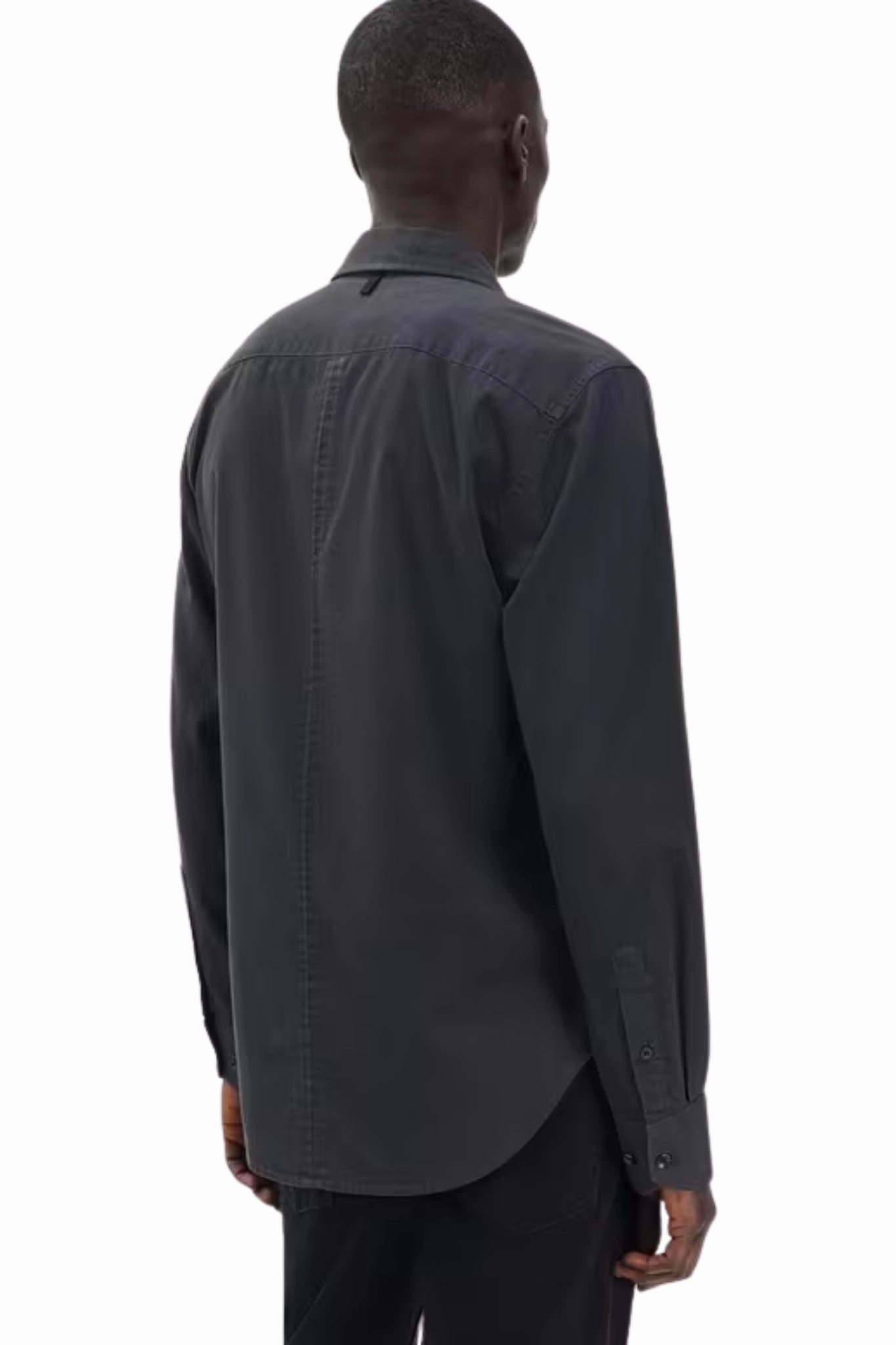 Polished Placket Active Wear Tomlin Stretch Dobby Shirt in Charcoal Grey