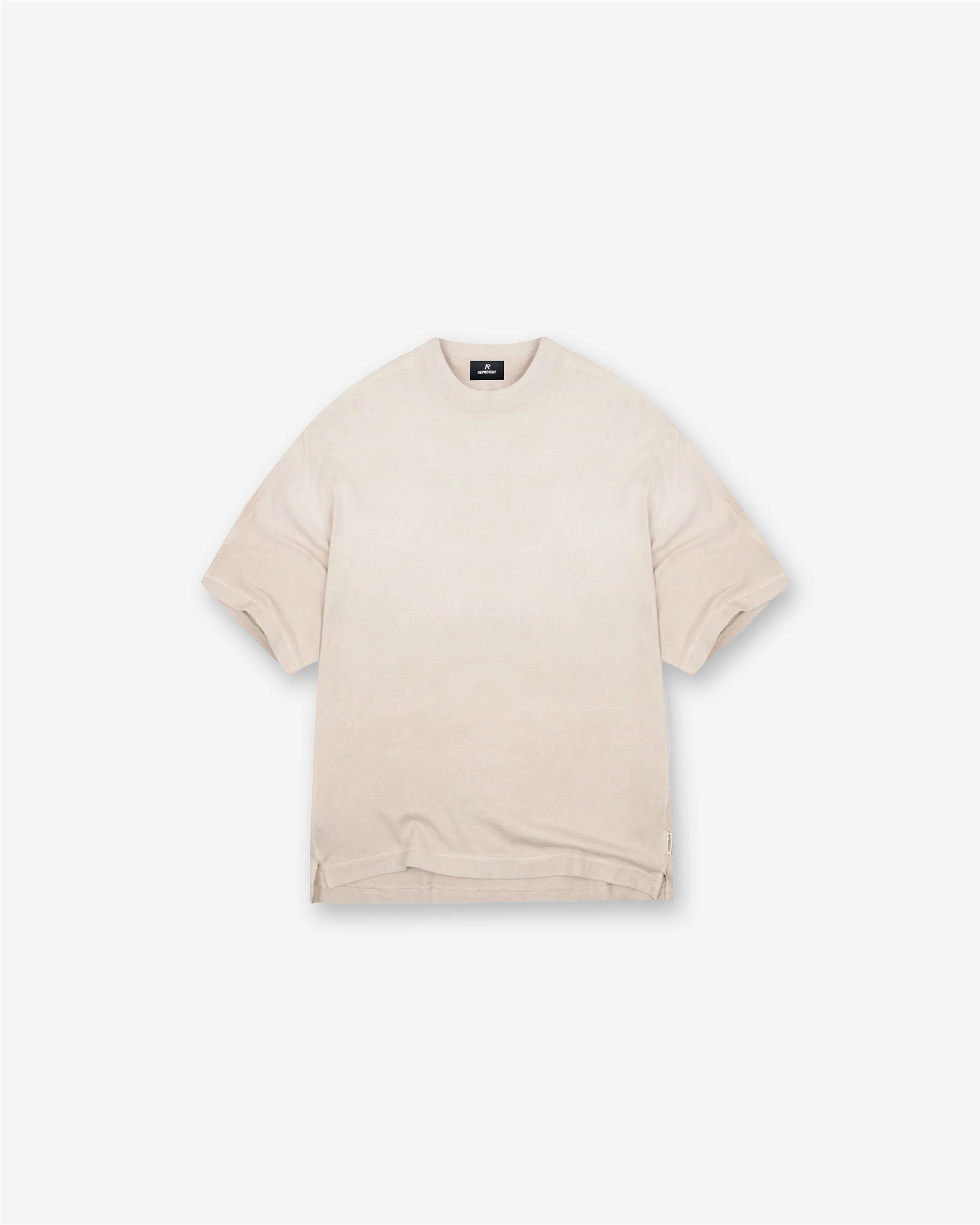 Stepped Hem T-Shirt - Oat Breathable Yarn Composition