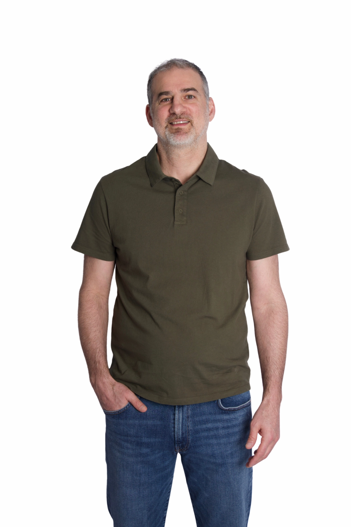 Versatile Layering Effortless Fashion Garment Dye Polo in Washed Olive