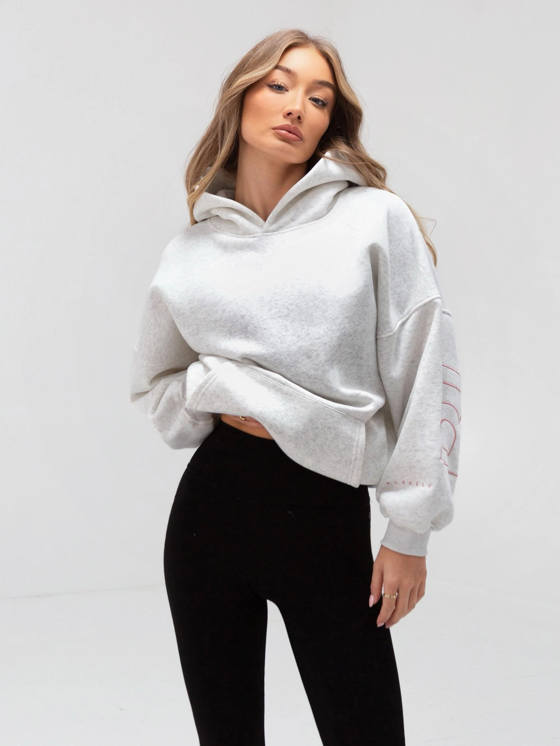 Embroidered Isabel Oversized Hoodie - Bubblegum Pink Two Way Zipper Urban Fit