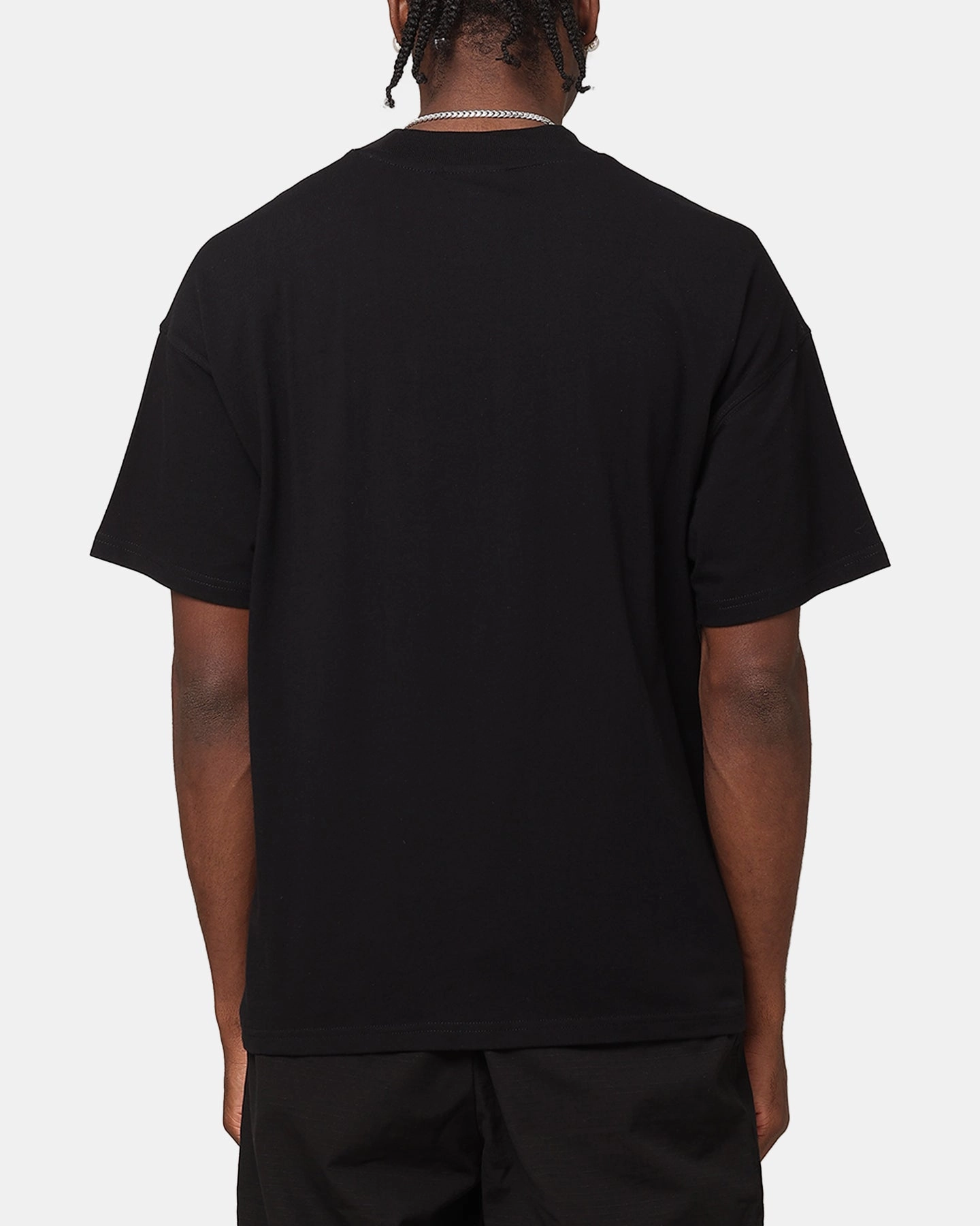 RecycledPolyesterBlend Carre Floral Pocket Oversized T-Shirt Black