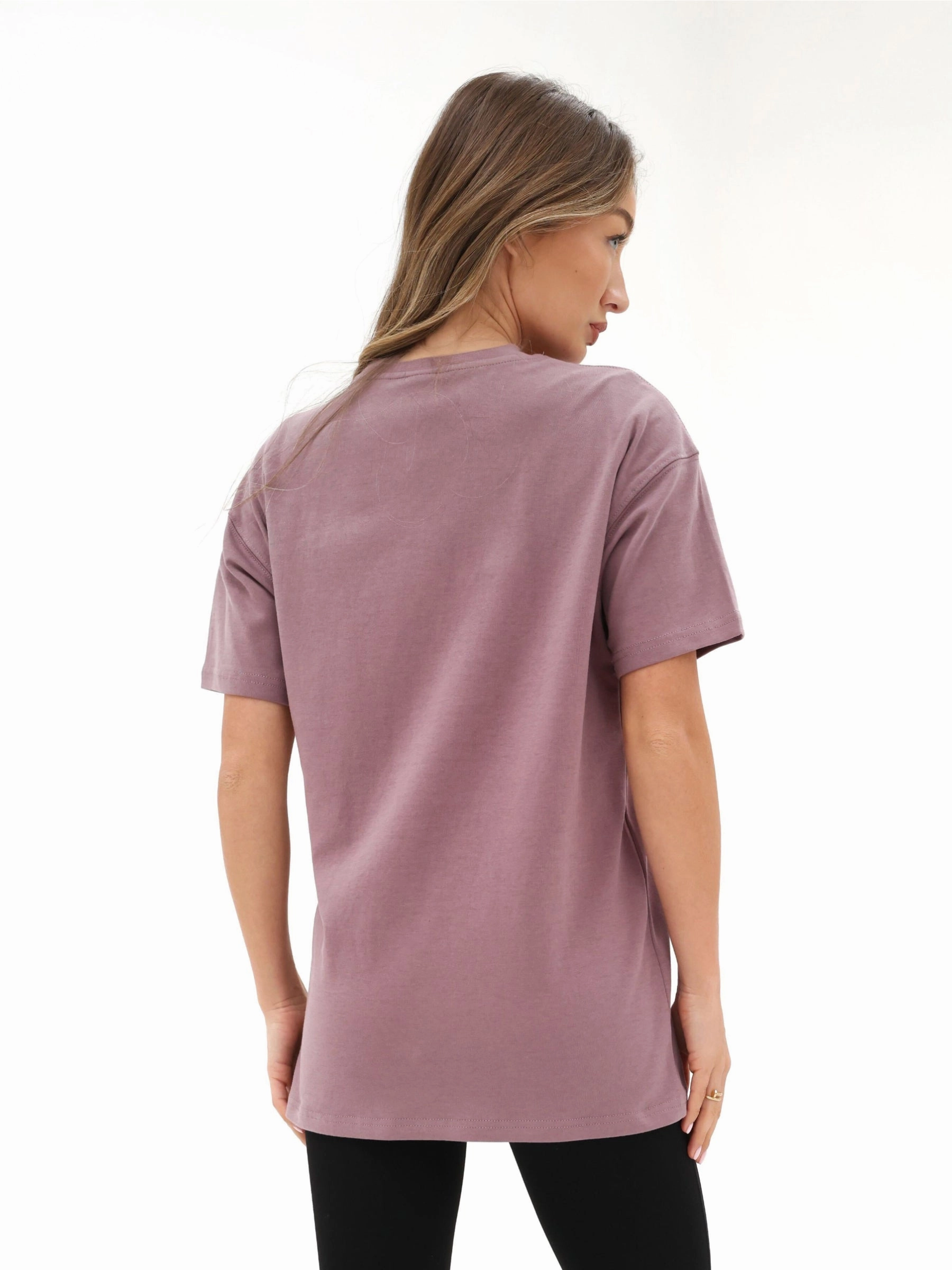 Tonal Varsity Oversized T-Shirt - Soft Mauve Slim Fit Comfort Adult Wear