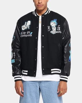 Mitchell & Ness Los Angeles Lakers City Of Champions Varsity Jacket Black Soft Knit
