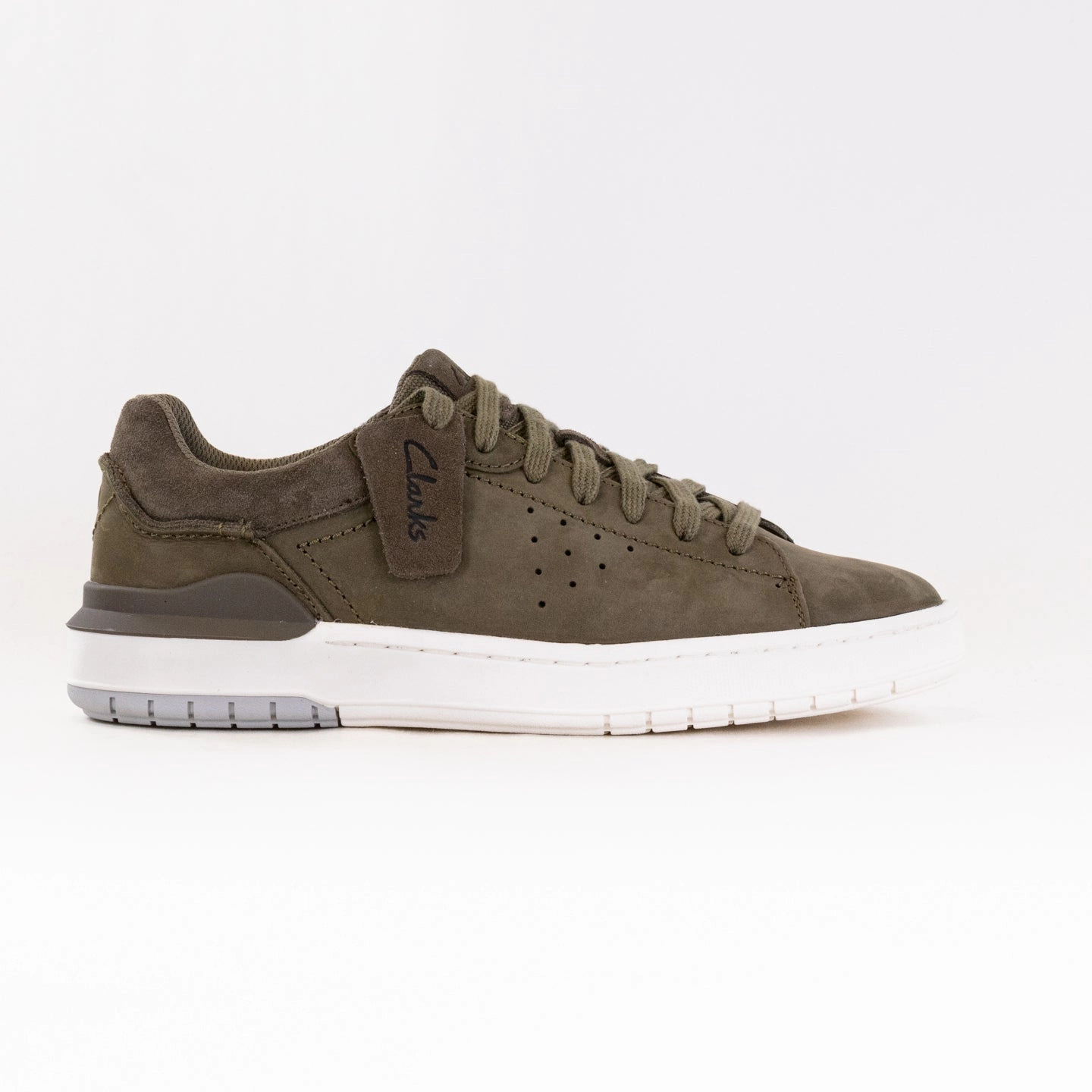 Comfy Fit Clarks Courtlite 2 Run (Men's) - Olive Nubuck