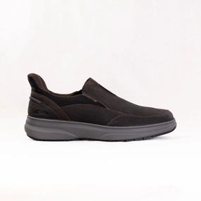 Clarks Mullen Step (Men's) - Dark Brown Leather Quick Comfort Wear Quick Slip On Walk