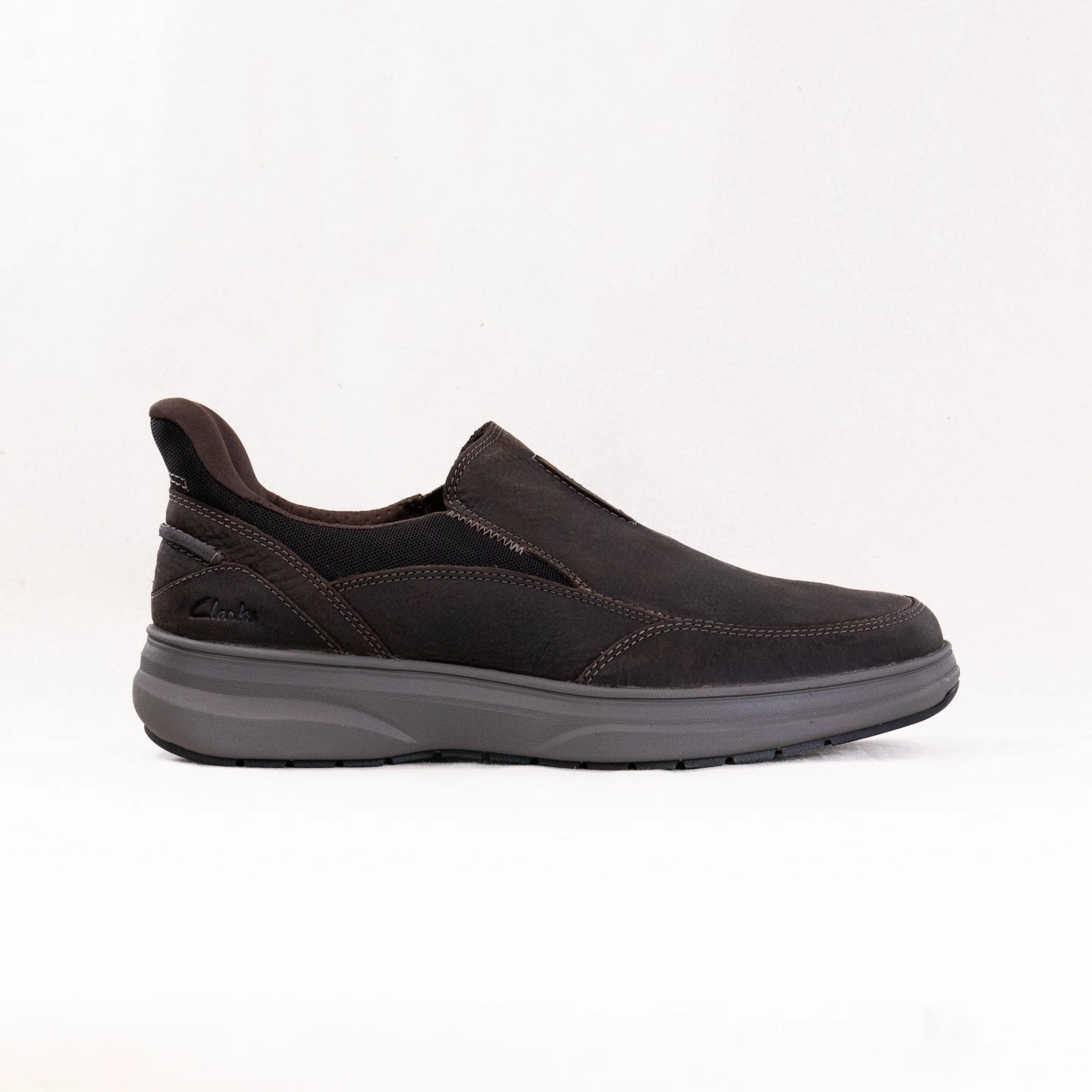 Clarks Mullen Step (Men's) - Dark Brown Leather Flexible Build