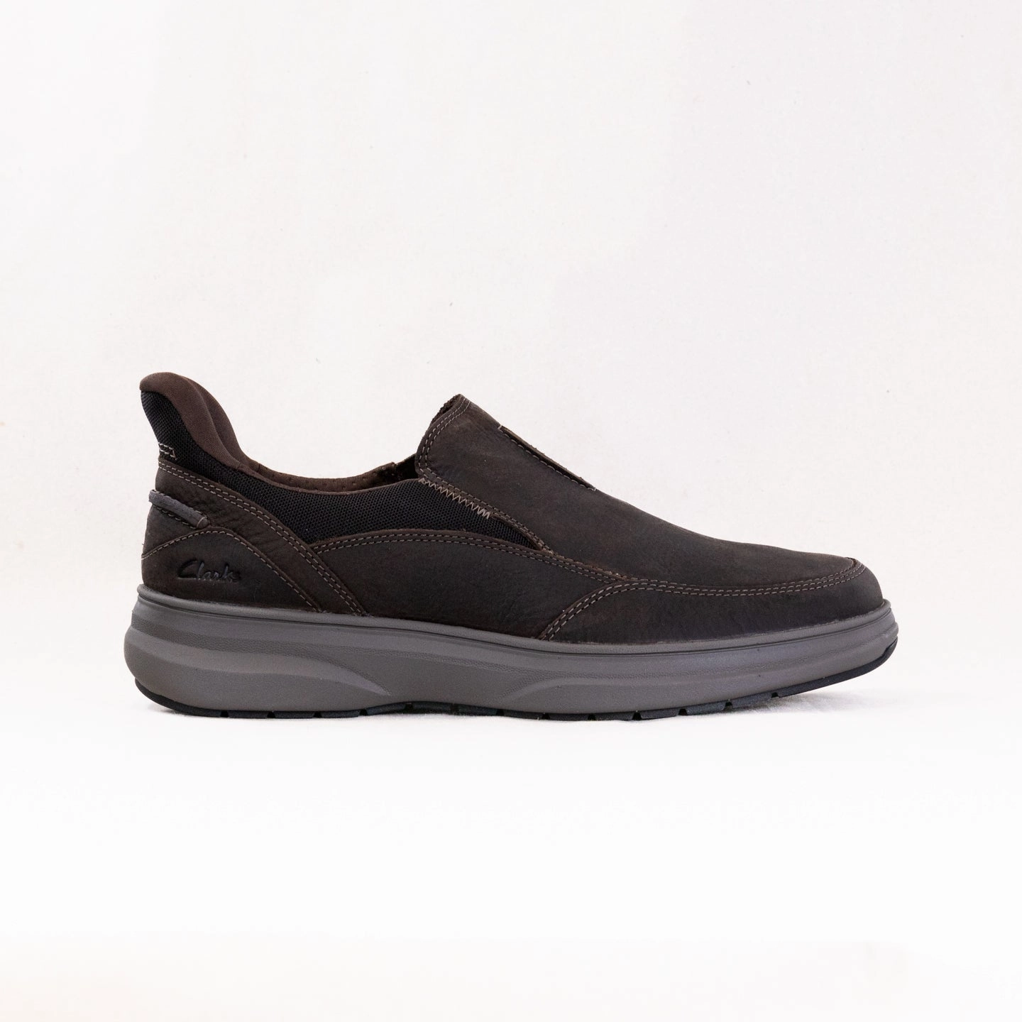 Clarks Mullen Step (Men's) - Dark Brown Leather Comfy Flex Fit