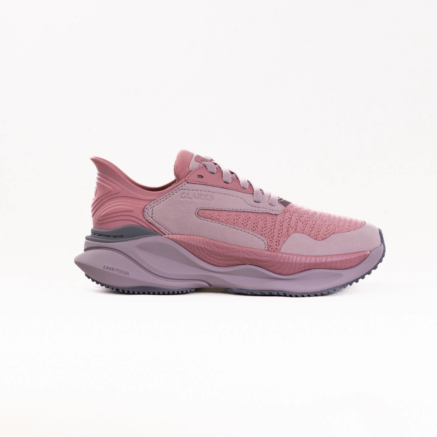 Clarks Pace (Women's) - Dusty Rose Contoured Collar Design thriller - themed running shoes