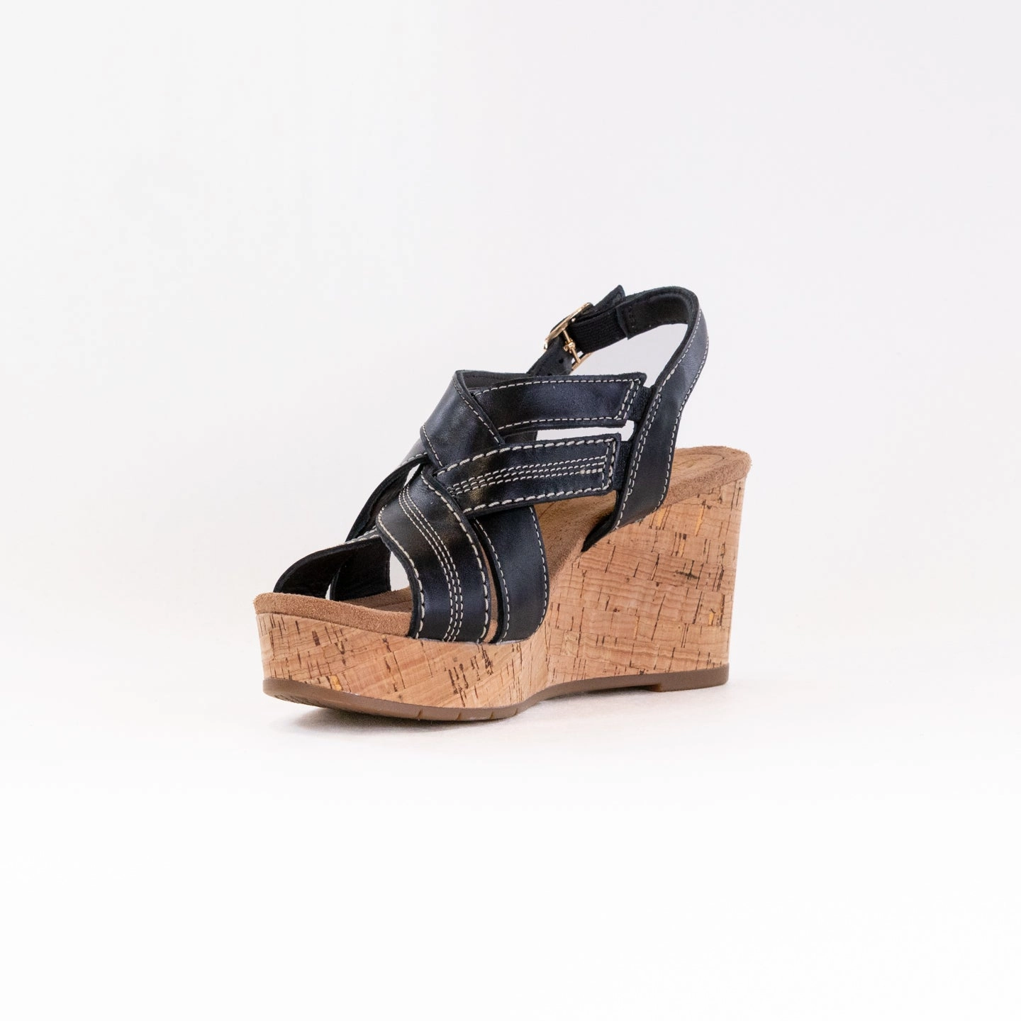 flexible shoes Reinforced Stitching Clarks Sabina Sling (Women's) - Black/Black