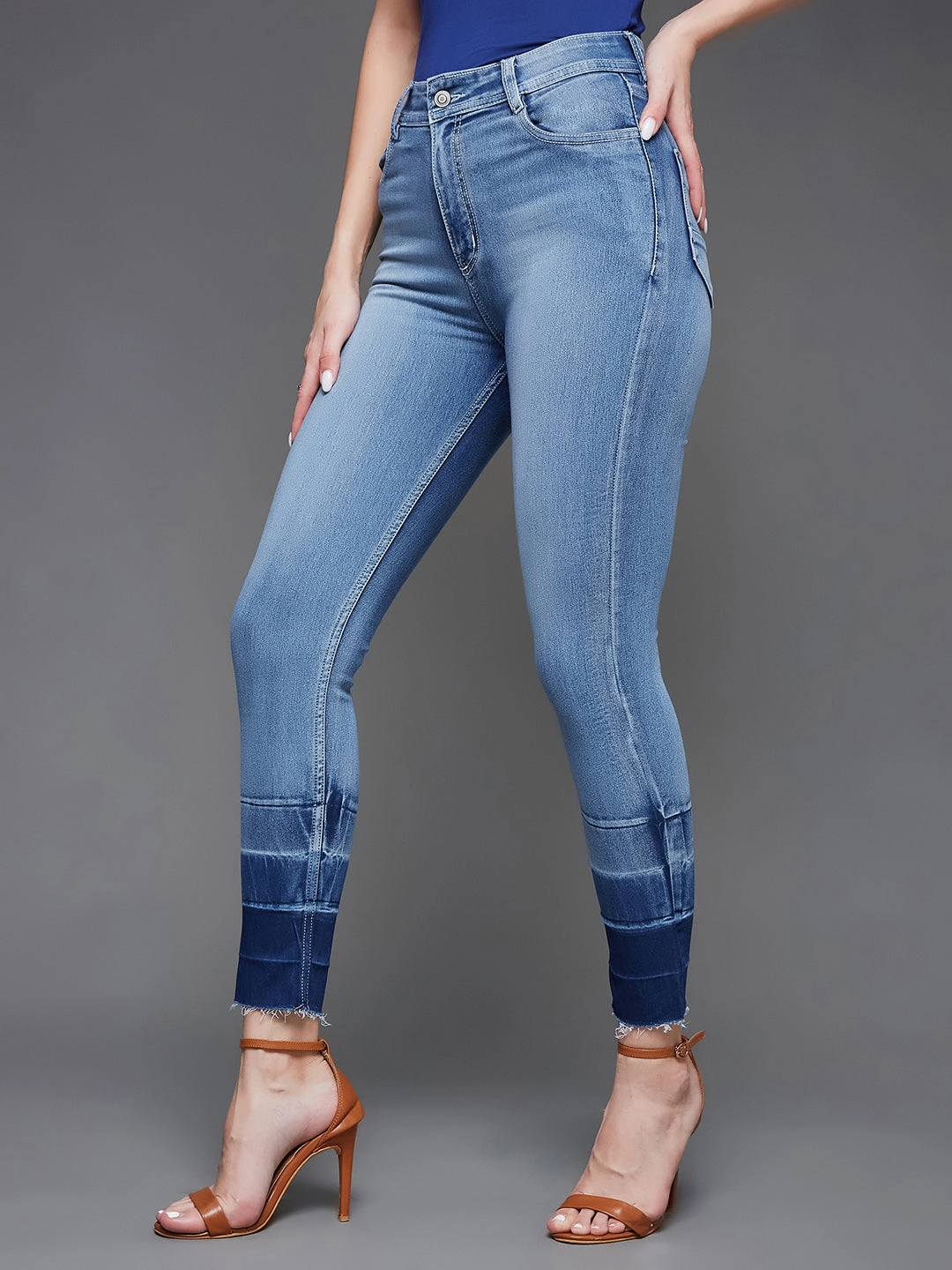 CHASEstretch? Light Blue Skinny-Fit High-Rise Denim Jeans Timeless Design Clean Outfit