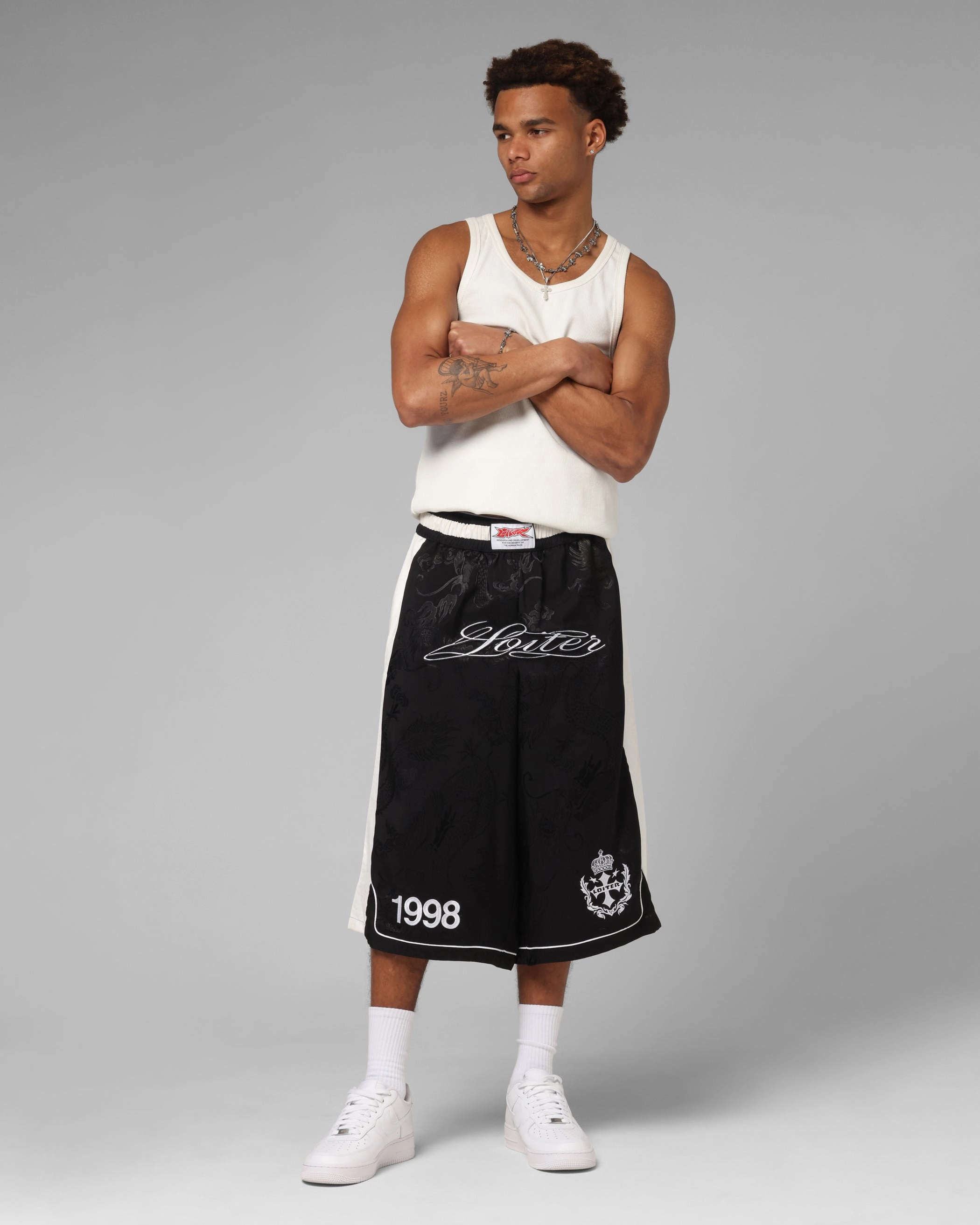 Loiter Fight Club 3 Quarter Shorts Black Soft Design