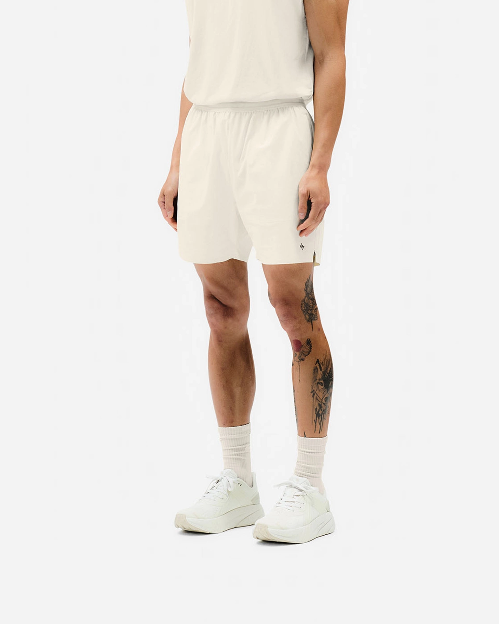 Non Restrictive Fit Ultra Soft Lining Team 247 Fused Shorts - Cream