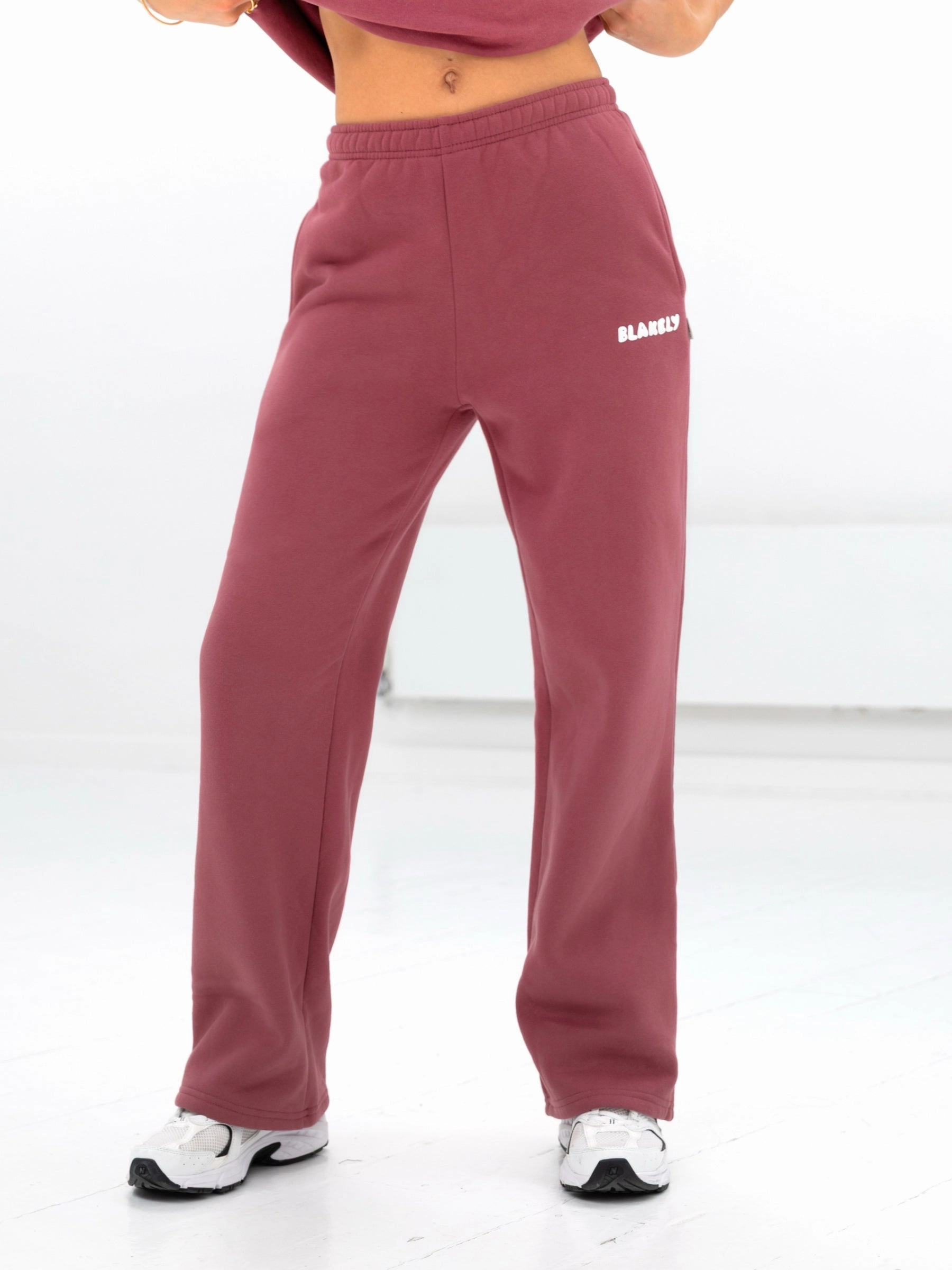 Cozy Movement Cloud Print Wide Leg Sweatpants - Dark Pink