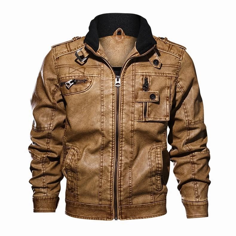 West Louis? Branded Military Leather Jacket Non Bulky Insulation Tech