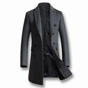 West Louis? Warm Business-man Woolen Long Peacoat Weatherproof Shell Heat Reflective Lining