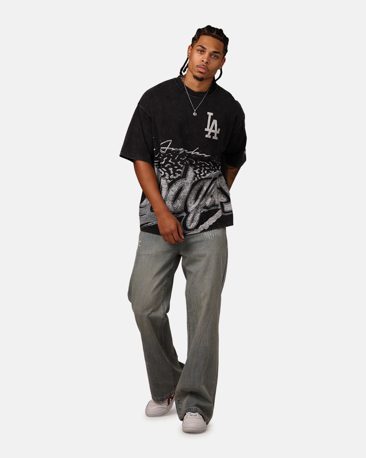 New Era Los Angeles Dodgers Sport Class T-Shirt Washed Black Breathable Design