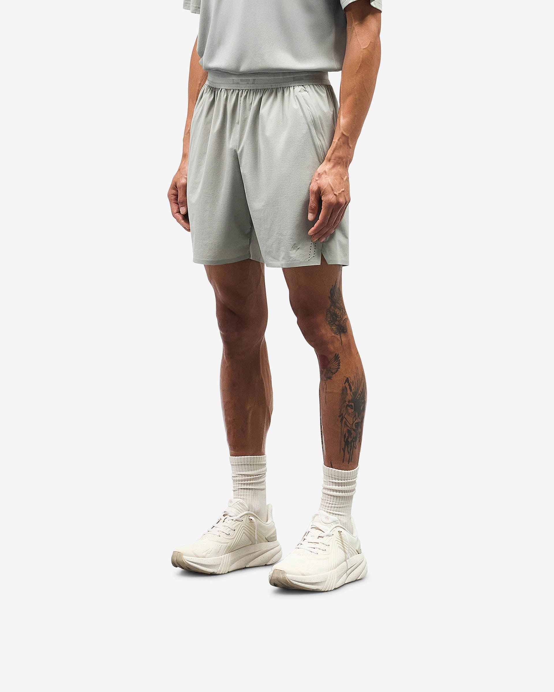 247 Training Short - Sage Geometric Pattern