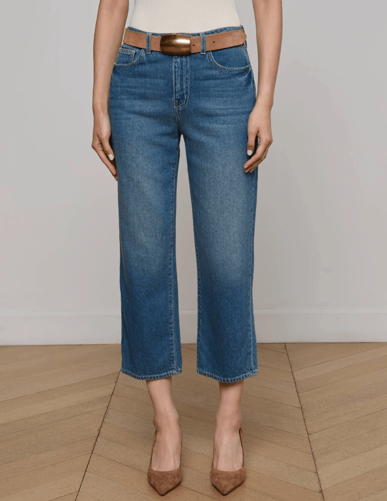 L'AGENCE June High Rise Cropped Stovepipe Jean in Fresno Everyday Comfort
