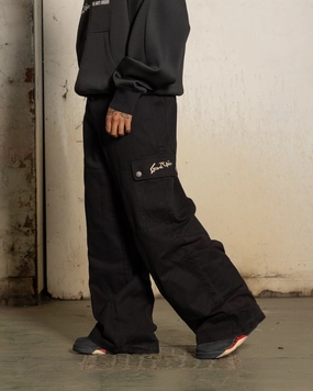 Loiter X The Anti Order Flow Cargo Pants Black Relax Mode Stretch Layer Fit