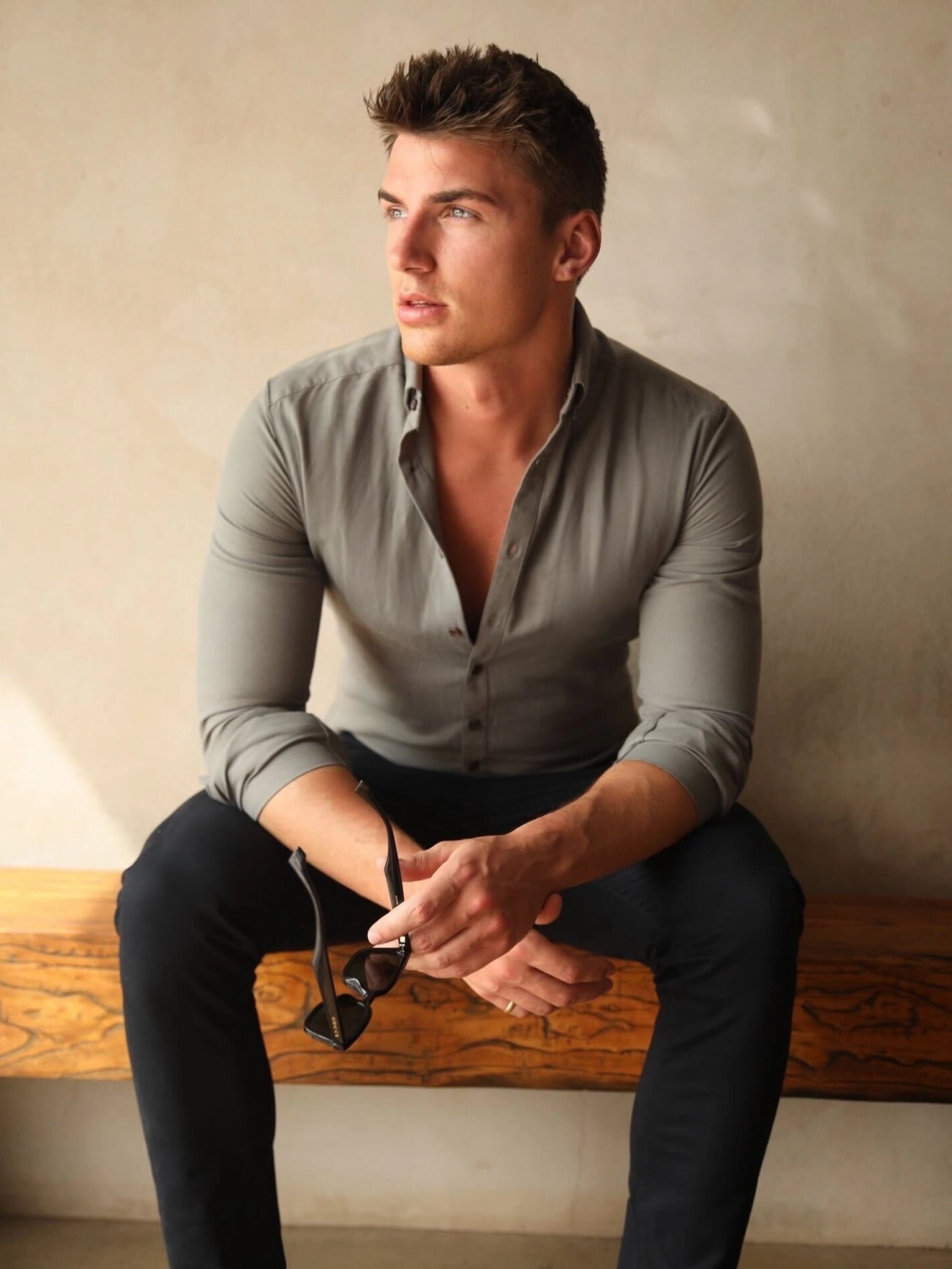 Anderson Long Sleeve Shirt - Safari Green Odor control