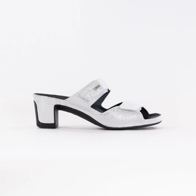 Resilient Outsole Sports Wear Vital Joy Mule Sandal (Women's) - Silver Metallic Leather