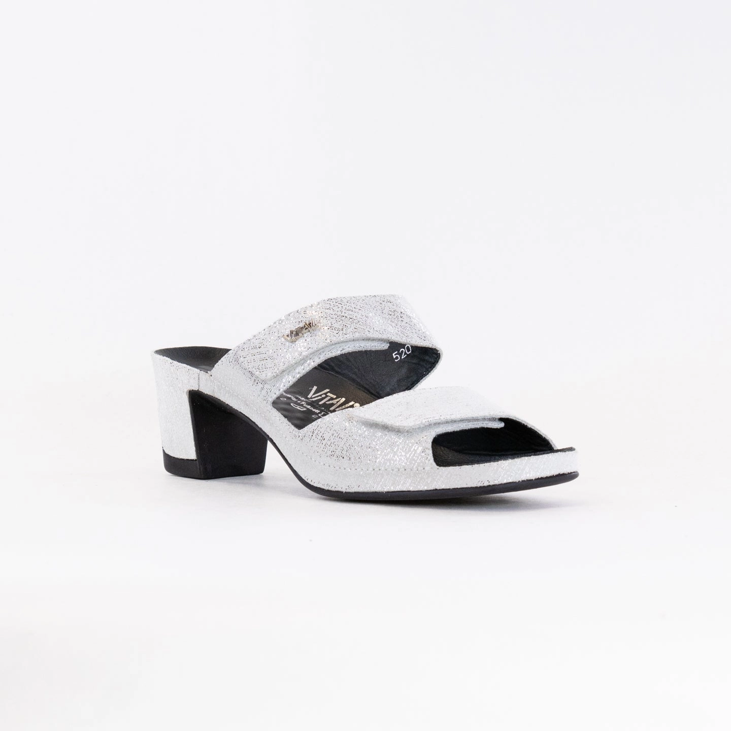 Vital Joy Mule Sandal (Women's) - Silver Metallic Leather Dressy Wear Universal Look