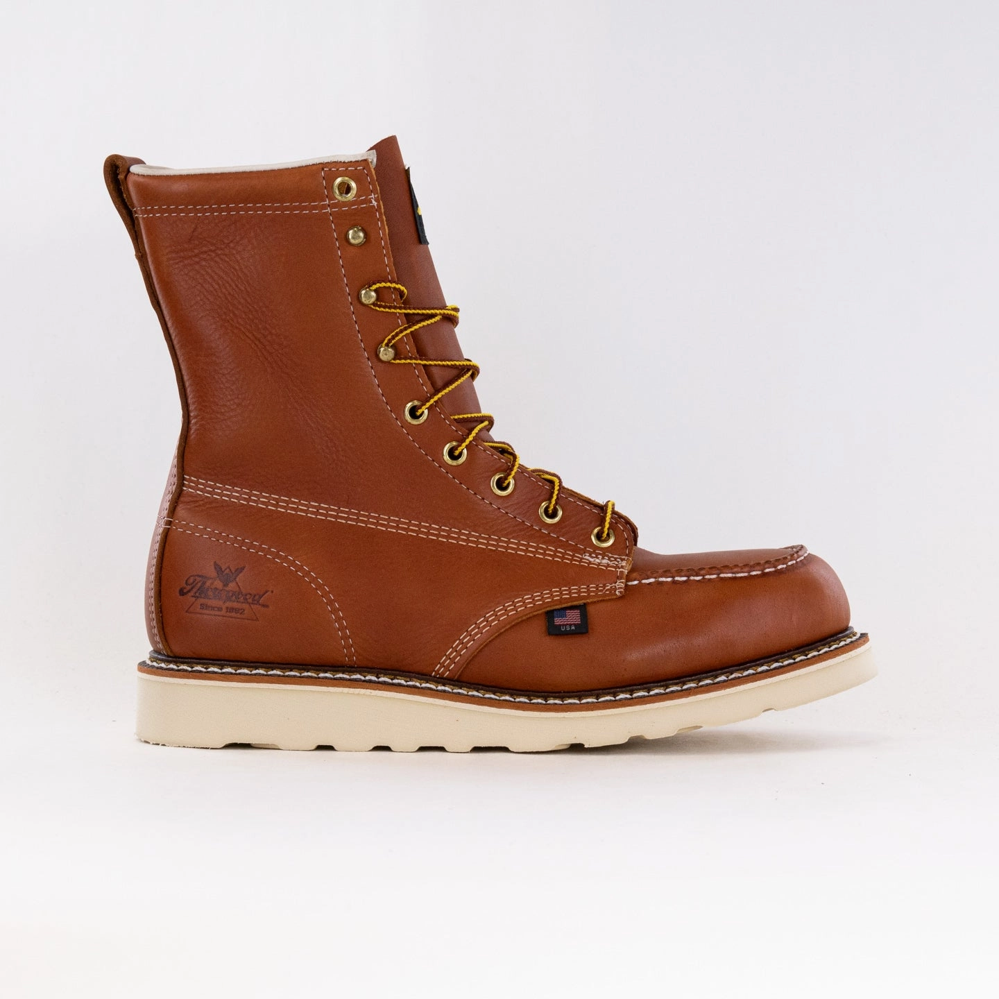 Thorogood American Heritage 8'' Safety Toe Moc Toe Max Wedge (Men's) - Tobacco Fashion Forward