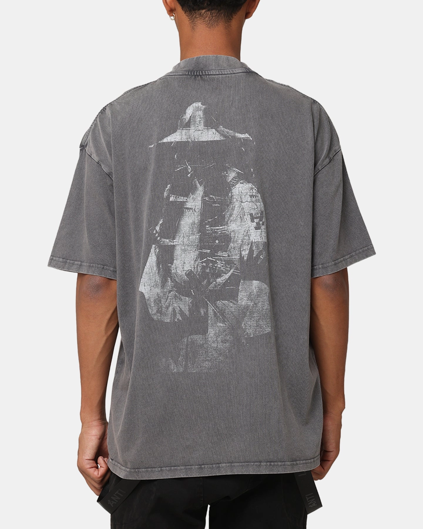 The Anti Order GHXST Mock Neck T-Shirt Washed Charcoal Reinforced Hem Stitching StainRepellentCoating