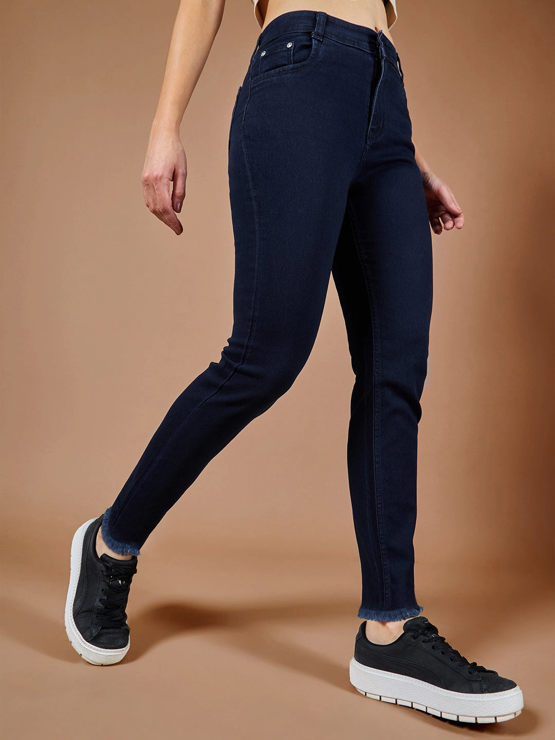 Relax Mode 24/7 Comfort Navy-Blue Mid-Rise Solid Stretchable Denim Jeans