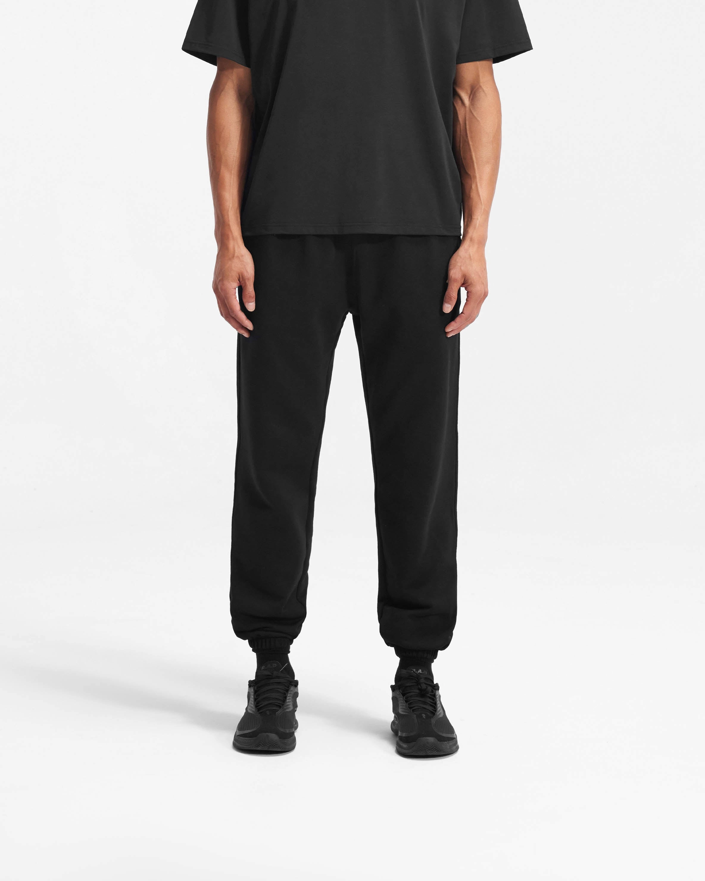 Sleek Waist Rubberized grip Team 247 Sweatpant - Black