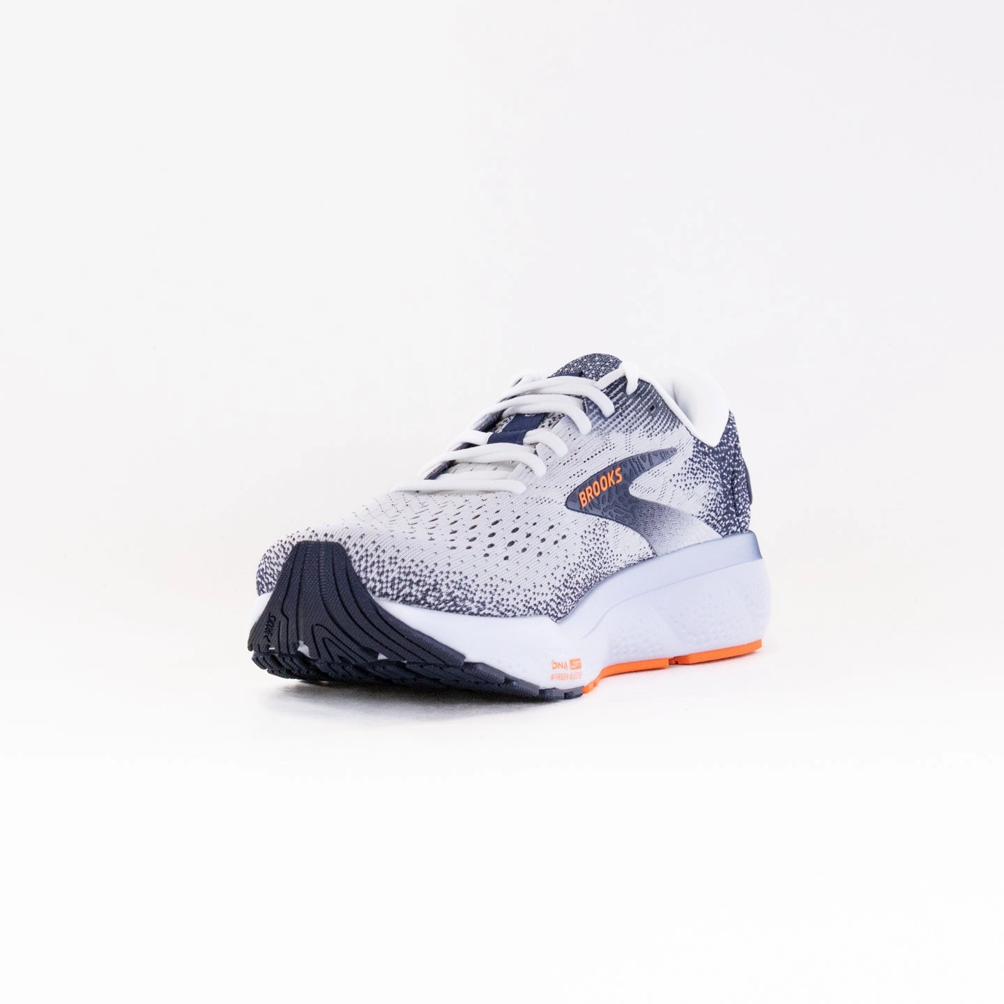 Brooks Ghost 16 (Men??s) - White/Peacoat/Orange Breathable Padding Zero Gravity Construction