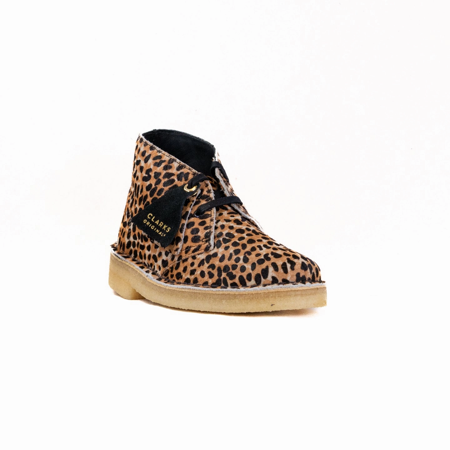 Clarks Desert Boot (Women's) - Leopard Print Pony Durable Shell Rainy Day Commuter Stud Look