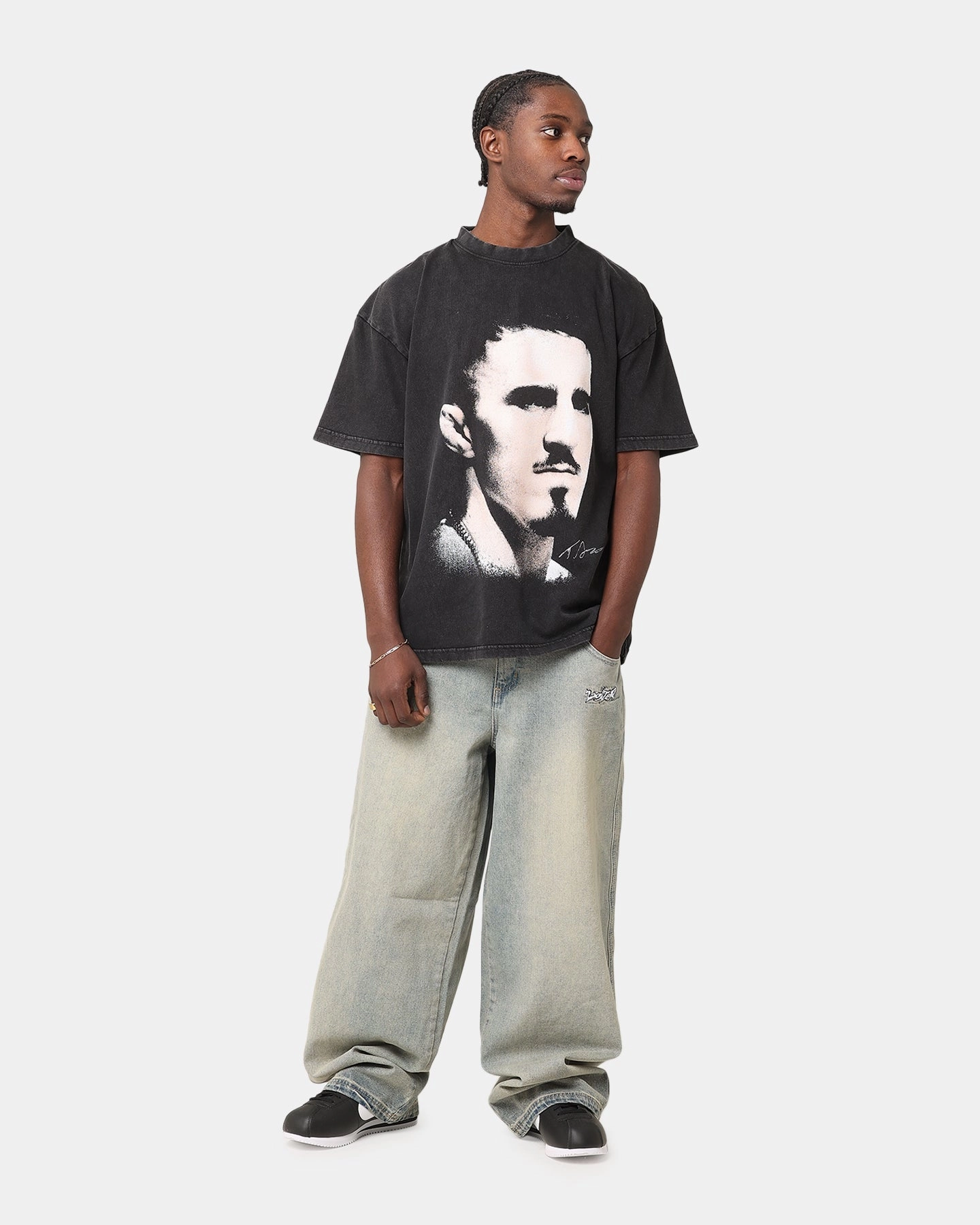 Compression Fit Engineering UFC By Culture Kings Tom Aspinall Vintage T-Shirt Black Acidwash