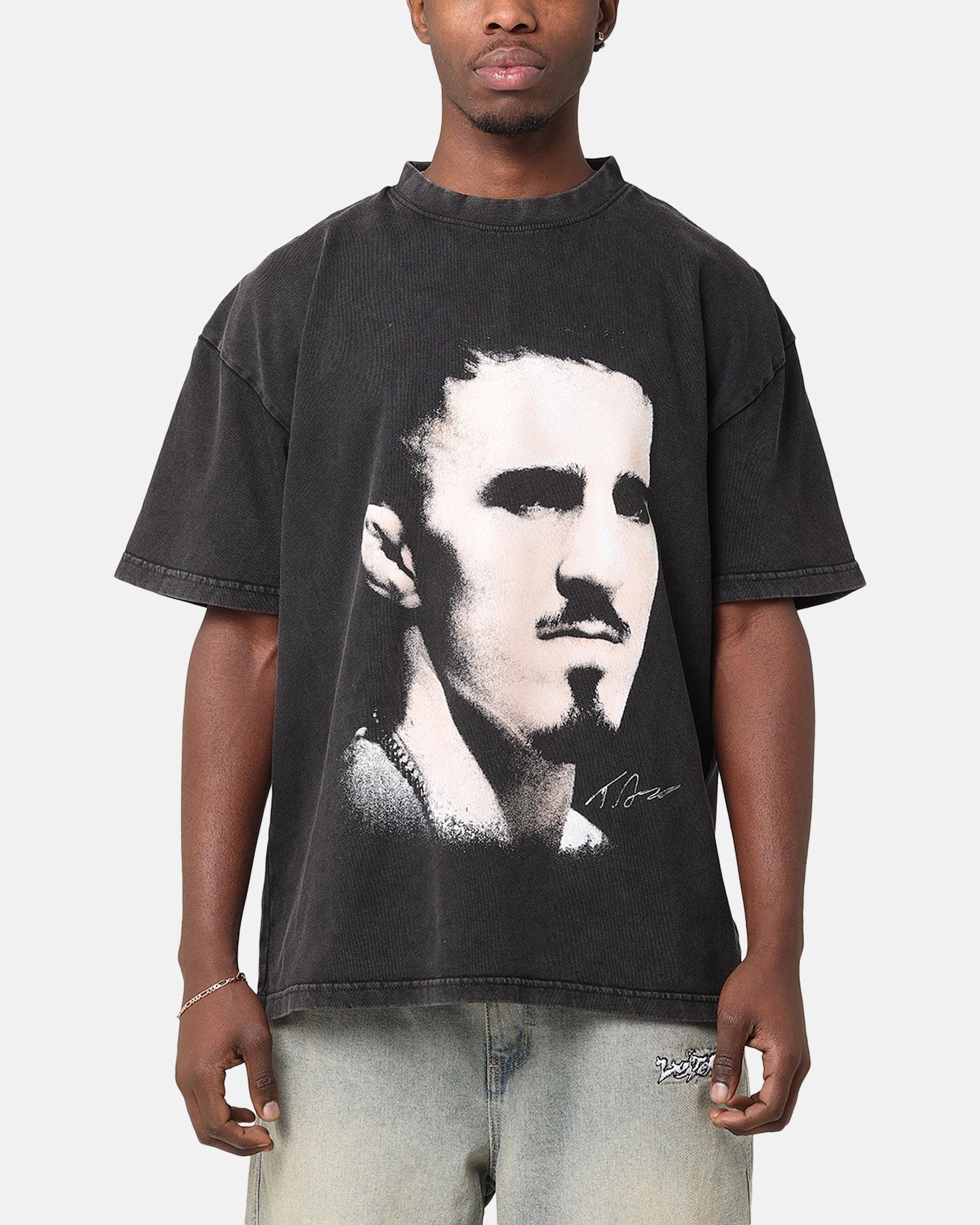 Layered Collar System UFC By Culture Kings Tom Aspinall Vintage T-Shirt Black Acidwash