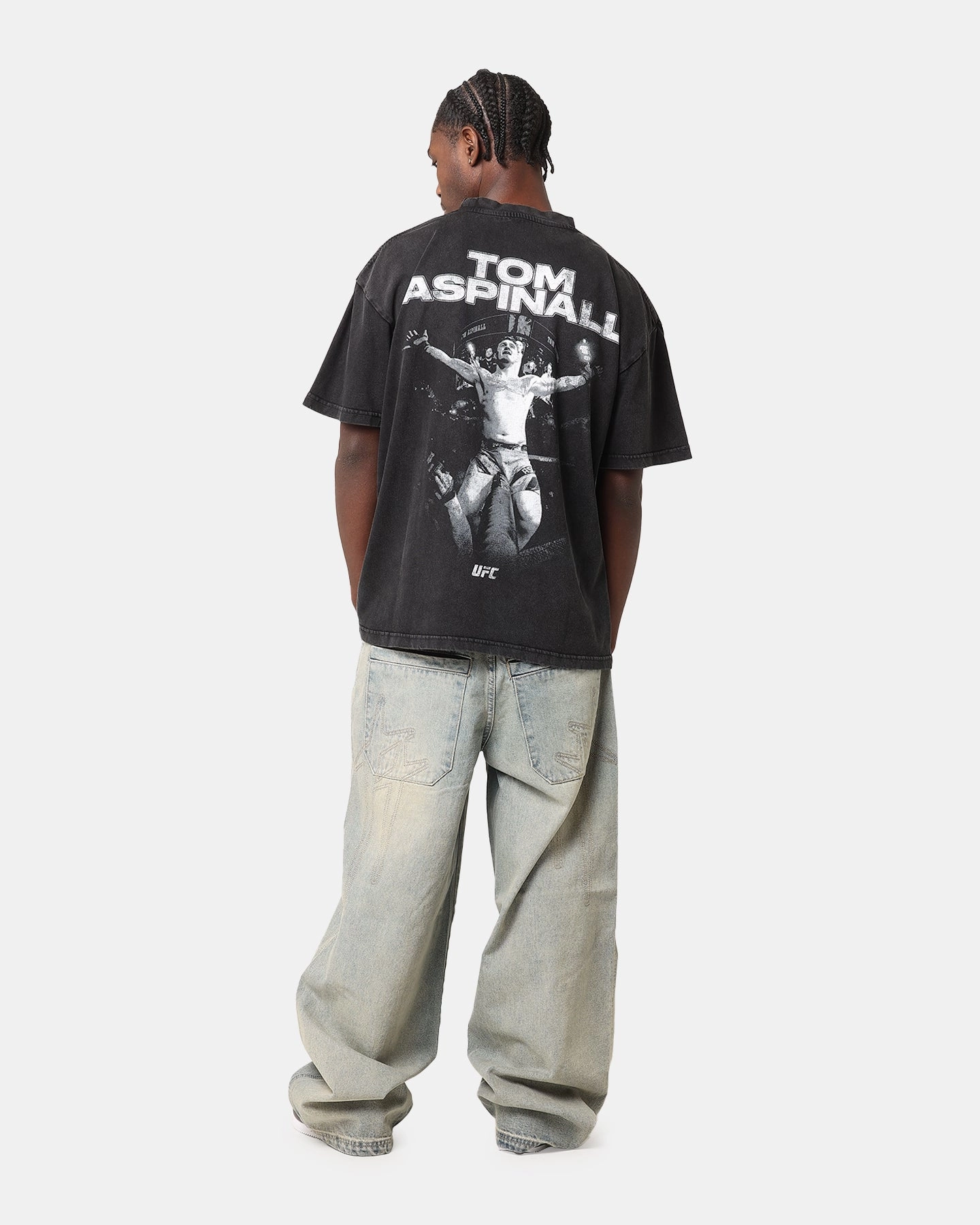 UFC By Culture Kings Tom Aspinall Vintage T-Shirt Black Acidwash LowMaintenance Fabric Minimalist Aesthetic