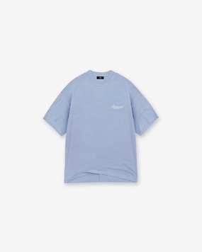 Represent Owners Club Script T-Shirt - Dusty Blue Chic Comfort Style Button Down