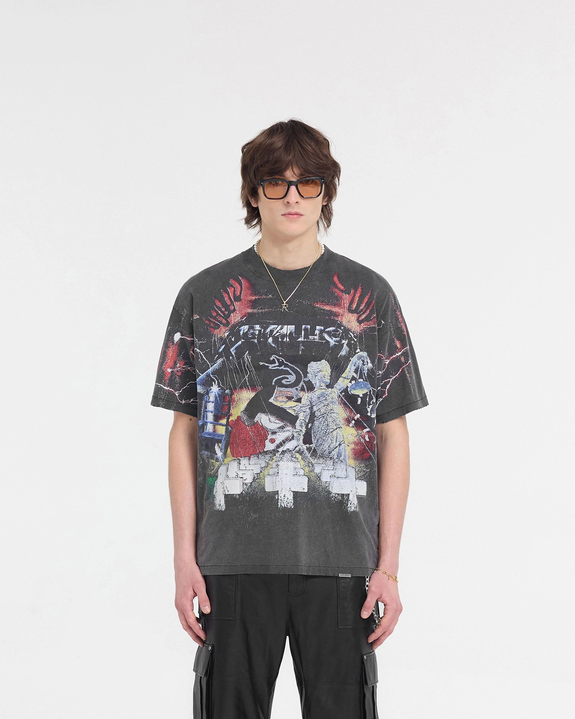 Skin Friendly Blends Formal Style Represent X Metallica Master Of Puppets T-Shirt - Vintage Grey