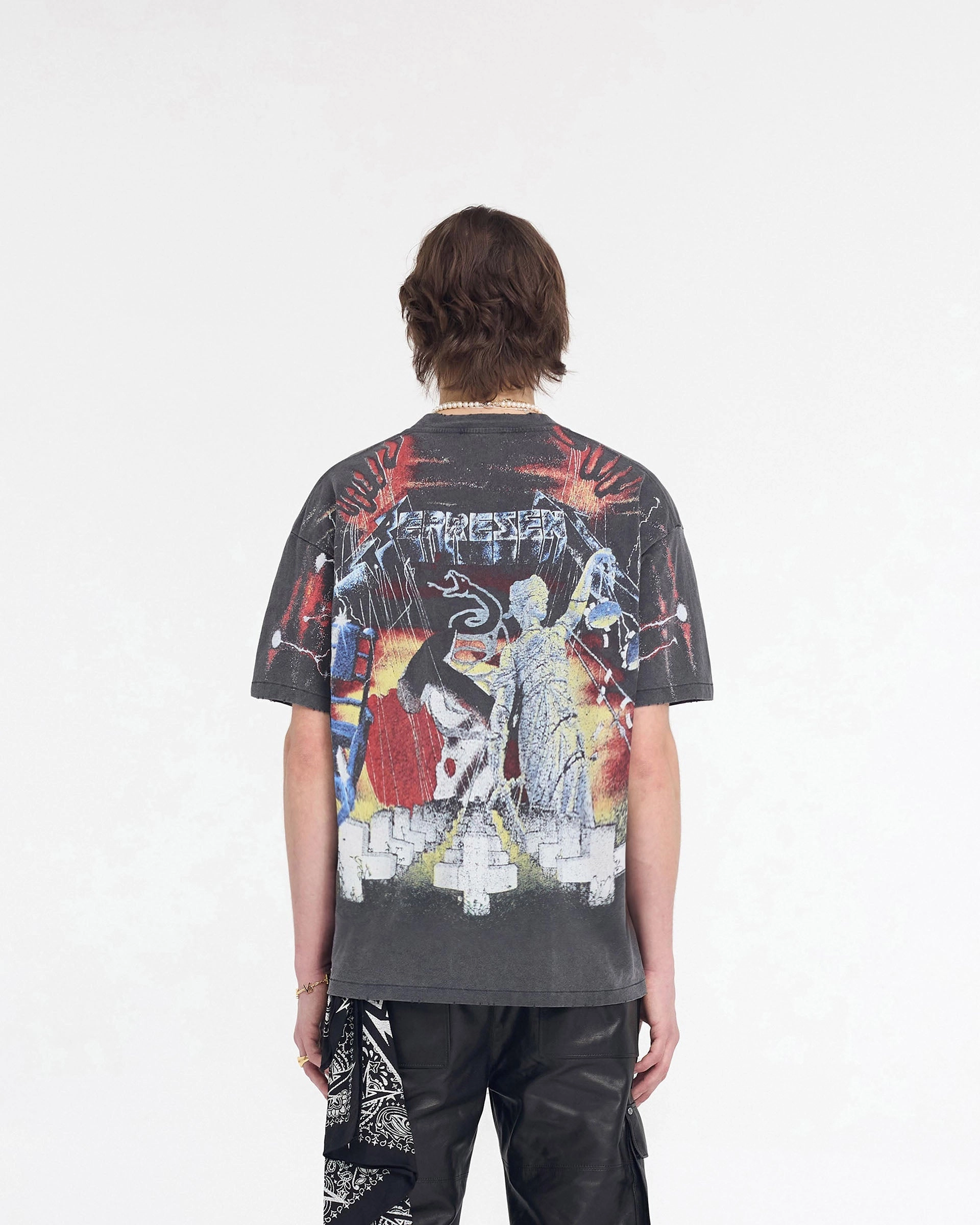 Represent X Metallica Master Of Puppets T-Shirt - Vintage Grey Indoor Comfort Sleek Waistband