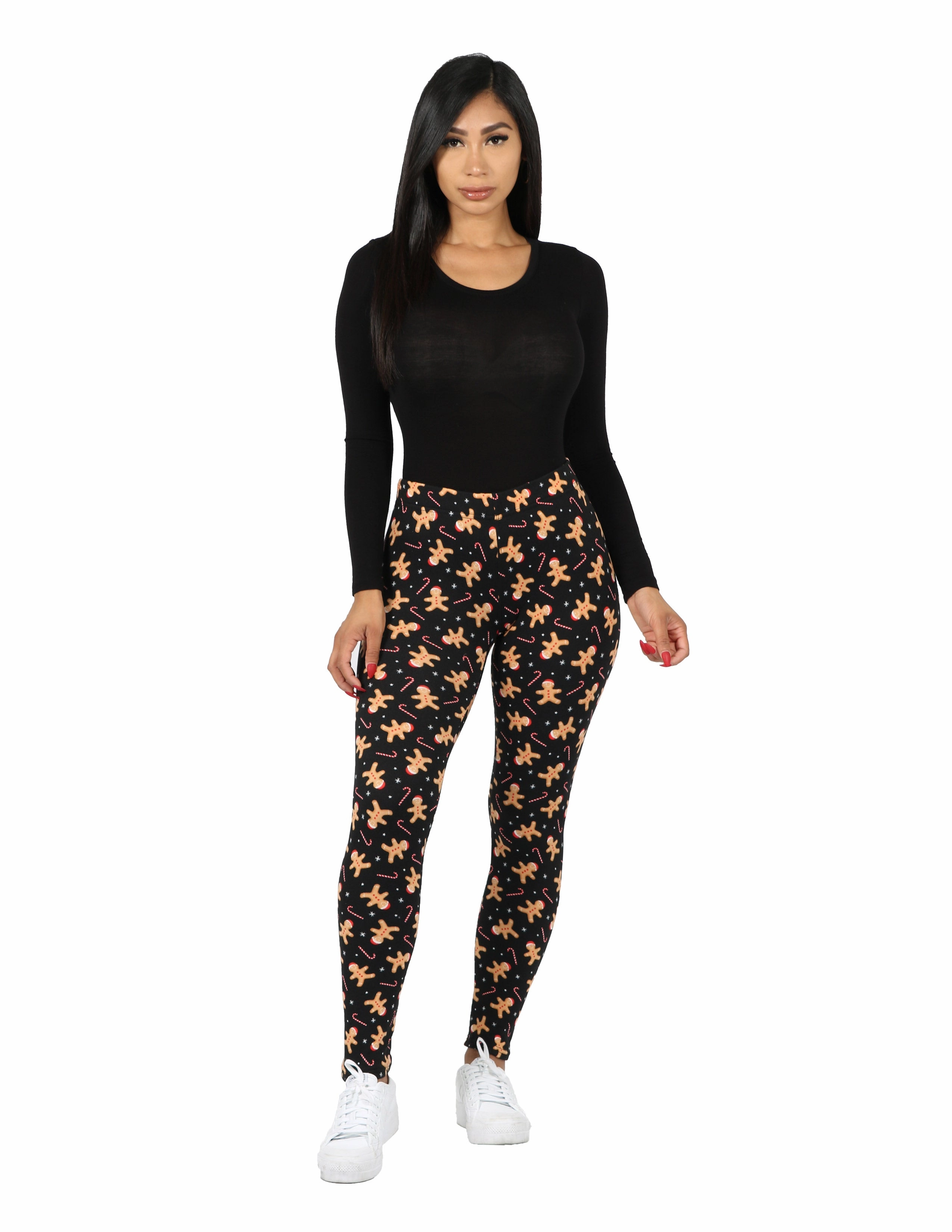 Ginger Bread and Candy Canes Holiday Super Soft Leggings Gym Essentials