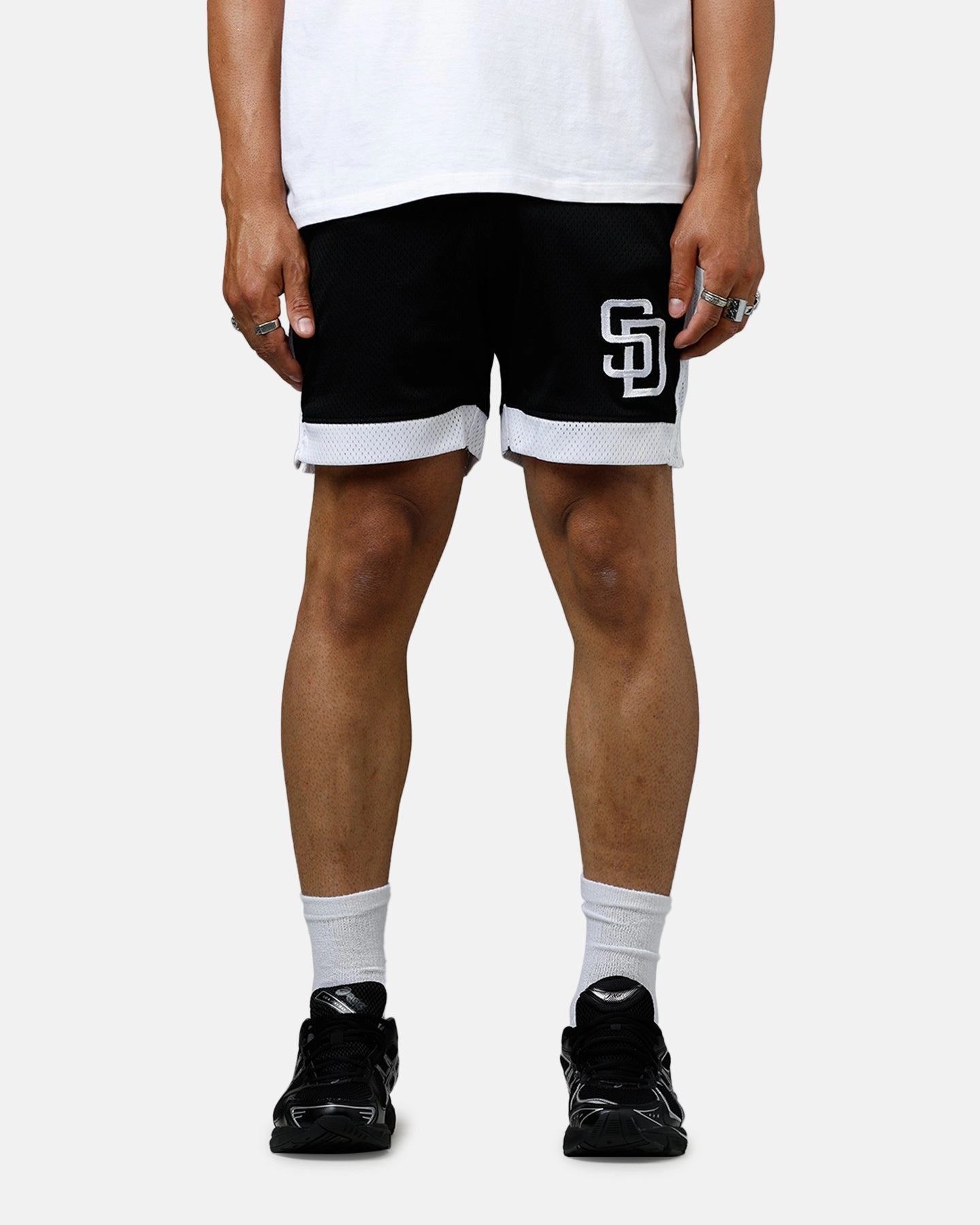 New Era San Diego Padres Sport Class Shorts Black/White Breathable mesh