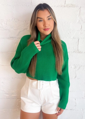 Durable Stitching Toasty Babe Turtleneck Crop Sweater
