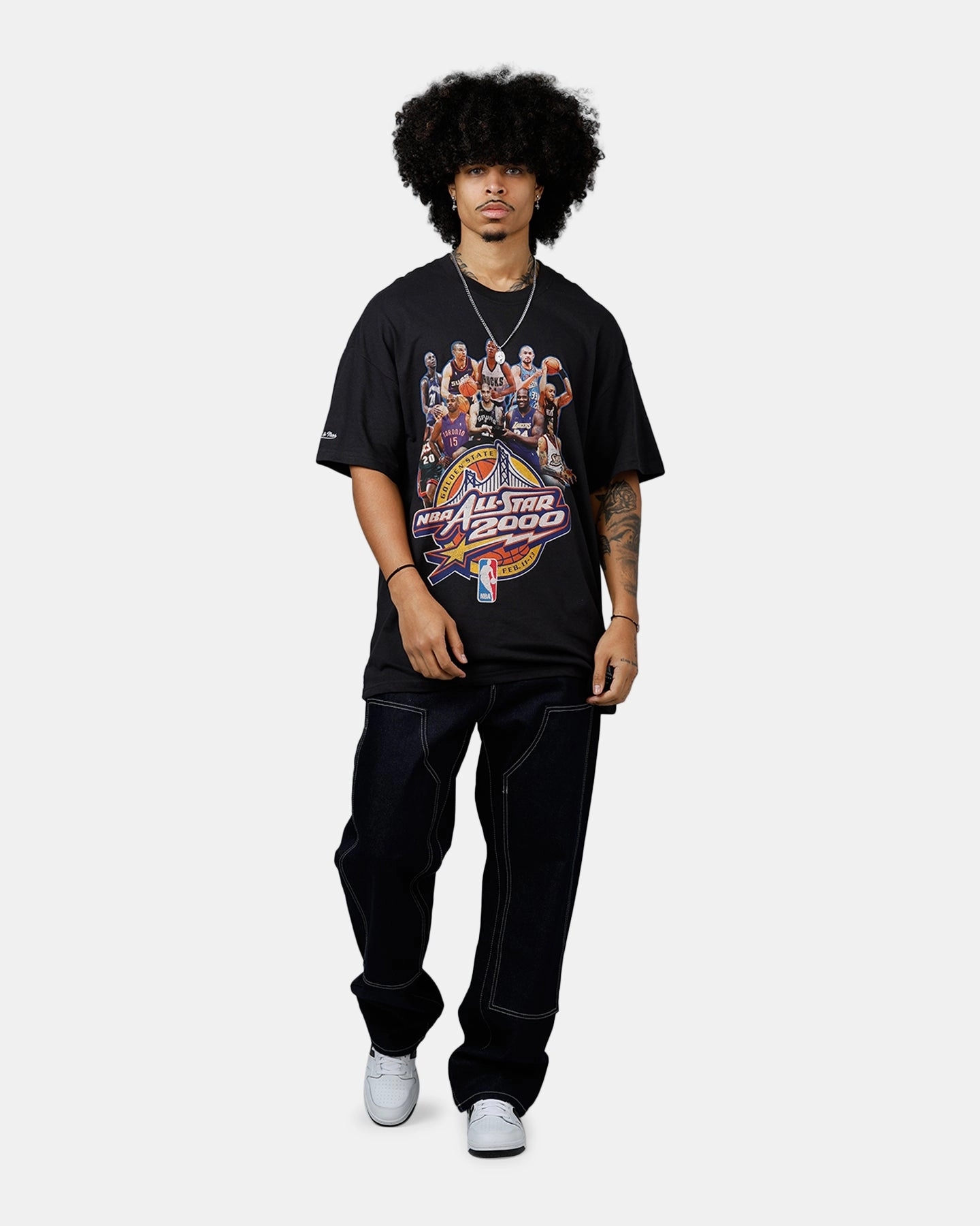 Mitchell & Ness NBA All Star Event 'All Star Collection Line Up T-Shirt Faded Black TonalStitching Recycled Polyester