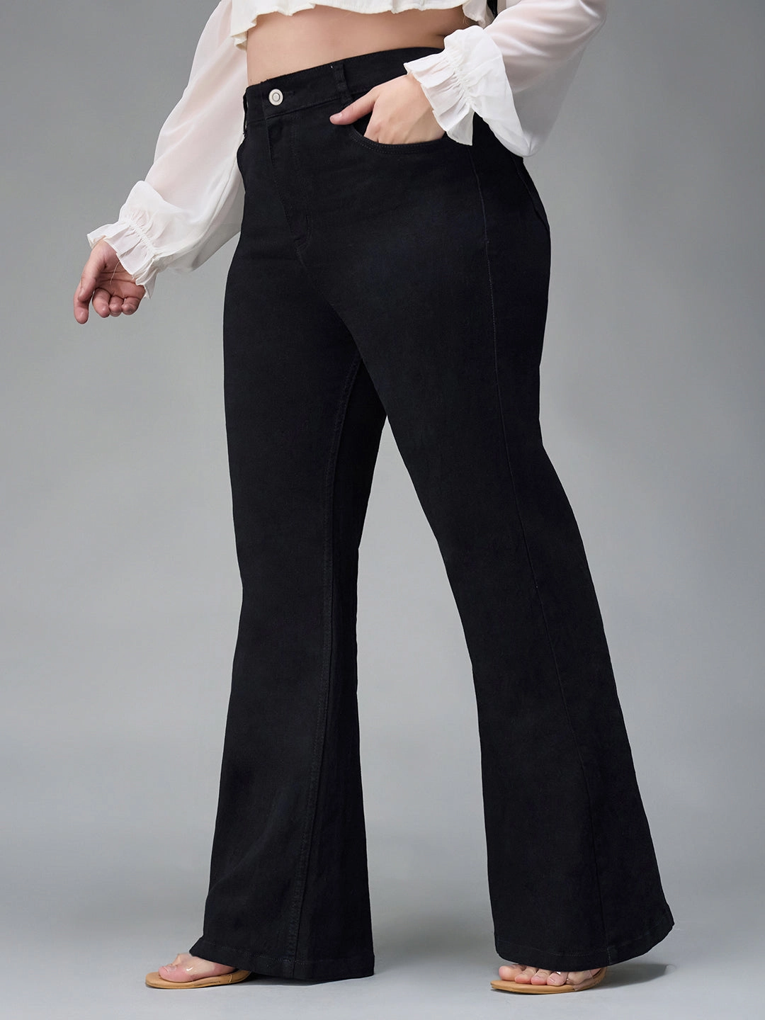 Stay Stylish 24/7 Comfort Black Bootcut High-Rise Stretchable Denim Jeans