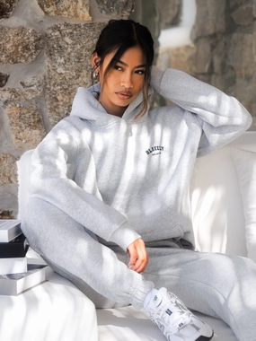 informal gathering Heritage Oversized Hoodie - Marl Grey